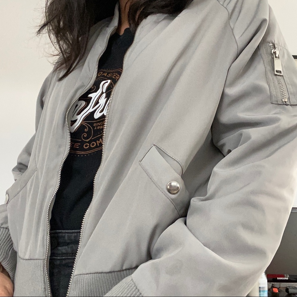 Gray Bomber Jacket